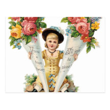Vintage floral postcard