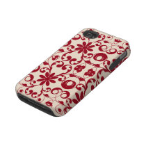 Vintage floral shabby and chic pattern tough iphone 4 cover