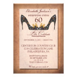 Vintage Floral Shoe 60th Birthday Party Invitation invitations