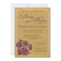 Vintage Floral (Tan & Plum) Invite