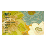 Vintage Floral Wallpaper, Turquoise Green & Brown Business Card Templates