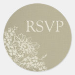 Vintage Floral Wedding RSVP Envelope Seals Sticker