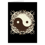 Vintage Floral Yin Yang Greeting Cards