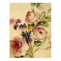 Vintage Florals from 18th Century Post Card