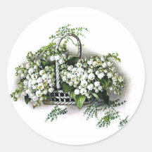 Vintage Flower Basket Stickers