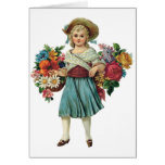 Vintage Flower Girl Customizable Cards