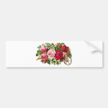 Vintage Flower Postcard Bumper Stickers