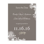 Vintage Flower Save the Date Driftwood Grey Postcards