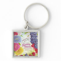 Vintage Flowers & Fruit Keychain