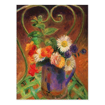 Vintage Flowers in Jug Postcard