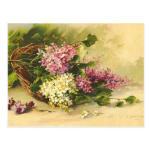 Vintage Flowers Postcard