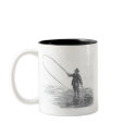 Vintage Fly Fishing Art Coffee Mug