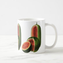 Vintage Food Fruit Organic Watermelons, Tall Round Coffee Mugs