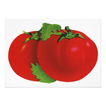 Vintage Food, Fruits, Vegetables, Red Ripe Tomato Custom Invitation