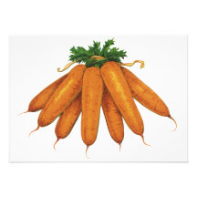 Vintage Food, Vegetables; Bunch of Organic Carrots Personalised Announcement