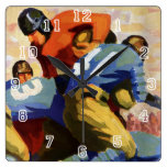 Vintage Football Players Playing a College Game Wallclock