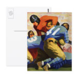 Vintage Football Players Playing a College Game postcards