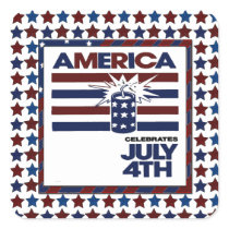 Vintage Fourth Of July Square Sticker