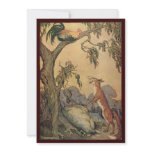 Vintage Fox, the Cock and the Dog Aesop's Fable invitations