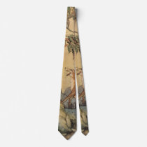 Vintage Fox, the Cock and the Dog Aesop's Fable Ties