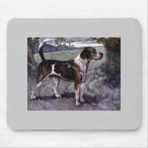 Vintage  foxhound Illustartion Mousepads