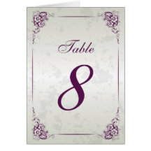 Vintage Frame Wedding Reception Table Number Greeting Cards