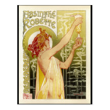 Vintage French Absinthe Advertisement Post Card