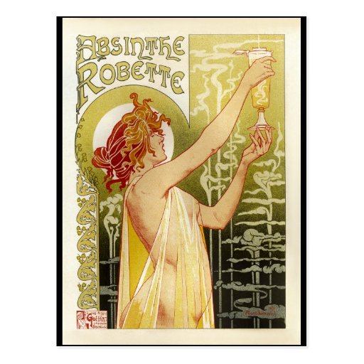 Vintage French Absinthe Advertisement Post Card