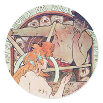 Vintage French Art Round Sticker