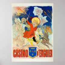 Vintage French Belle époque Chéret Casino ad Print