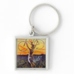 Vintage French Bicycle Art keychains