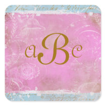 Vintage French Blue Toile Personalised Stickers