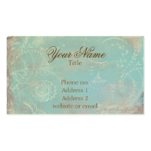 Vintage French Blue Toile & Script Business Cards