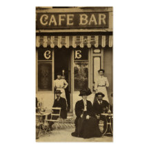 Vintage French cafe bar scene Business Card