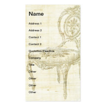 Vintage French Chair Linen Business Card Template