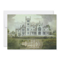 Vintage French Chateau with Floor Plans Invitations