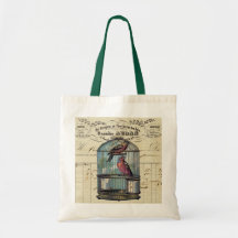 Vintage French Chic Victorian Birdcage Love Birds Bag