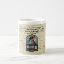 Vintage French Chic Victorian Birdcage Love Birds Coffee Mugs