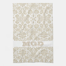 Vintage french floral art nouveau pattern hand towels
