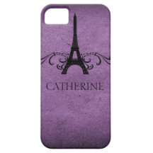 Vintage French Flourish BT iPhone 5 Case, Purple