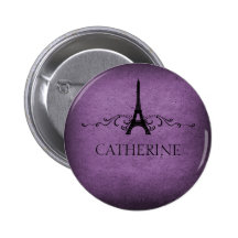 Vintage French Flourish Button, Purple