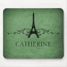 Vintage French Flourish Mousepad, Green