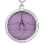 Vintage French Flourish Necklace, Purple