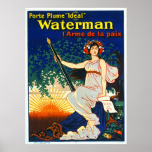 Vintage French Fountain Pen Advertisement 1919 Poster