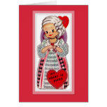 Vintage French Girl Valentine Card