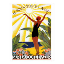 Vintage French Riviera, France - Post Card