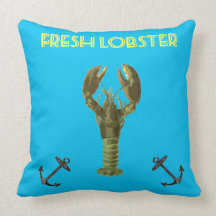 Vintage Fresh Loster Blue Pillow Cushion