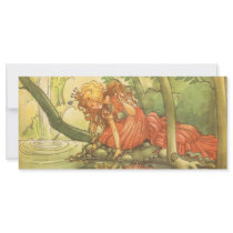 Vintage Frog Prince; Princess and Her Reflection Rack Card