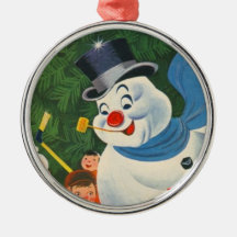 Vintage Frosty on Skates Ornament