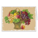 Vintage Fruit Basket Customisable Cards